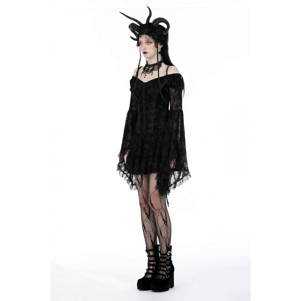 Dark In Love Alora Lace Off Shoulder Dress - Kate's Clothing