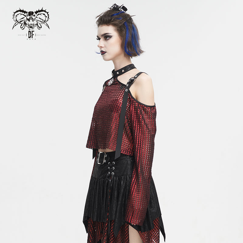 Devil Fashion Anastasia Top - Red - Kate's Clothing
