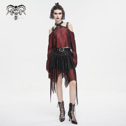 Devil Fashion Anastasia Top - Red - Kate's Clothing