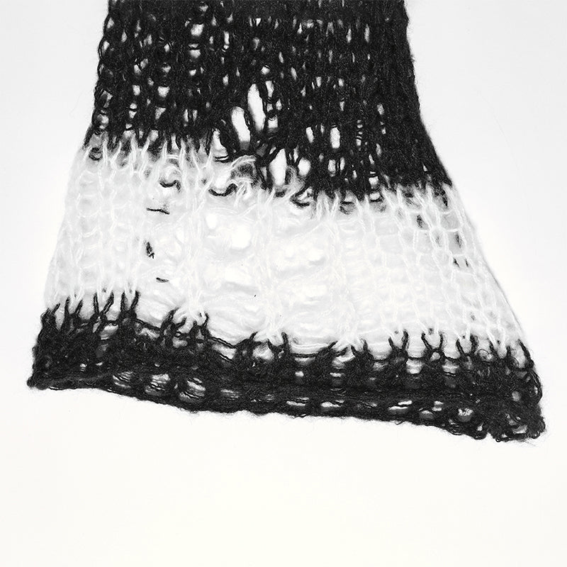 Punk Rave Annalise Leg Warmers - Black and White - Kate's Clothing