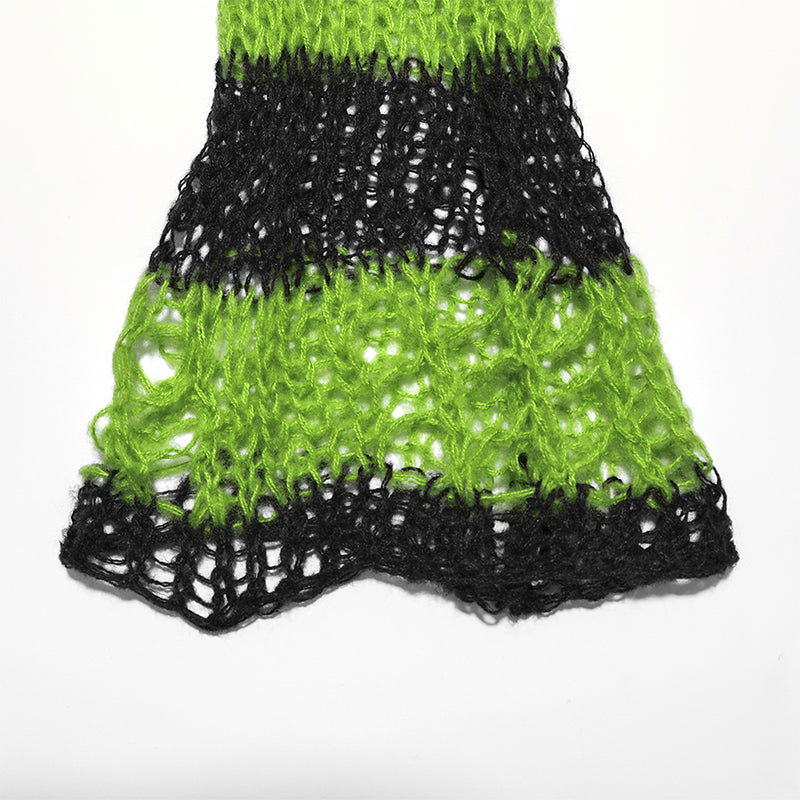 Annalise Leg Warmers - Black and Green - Kate's Clothing