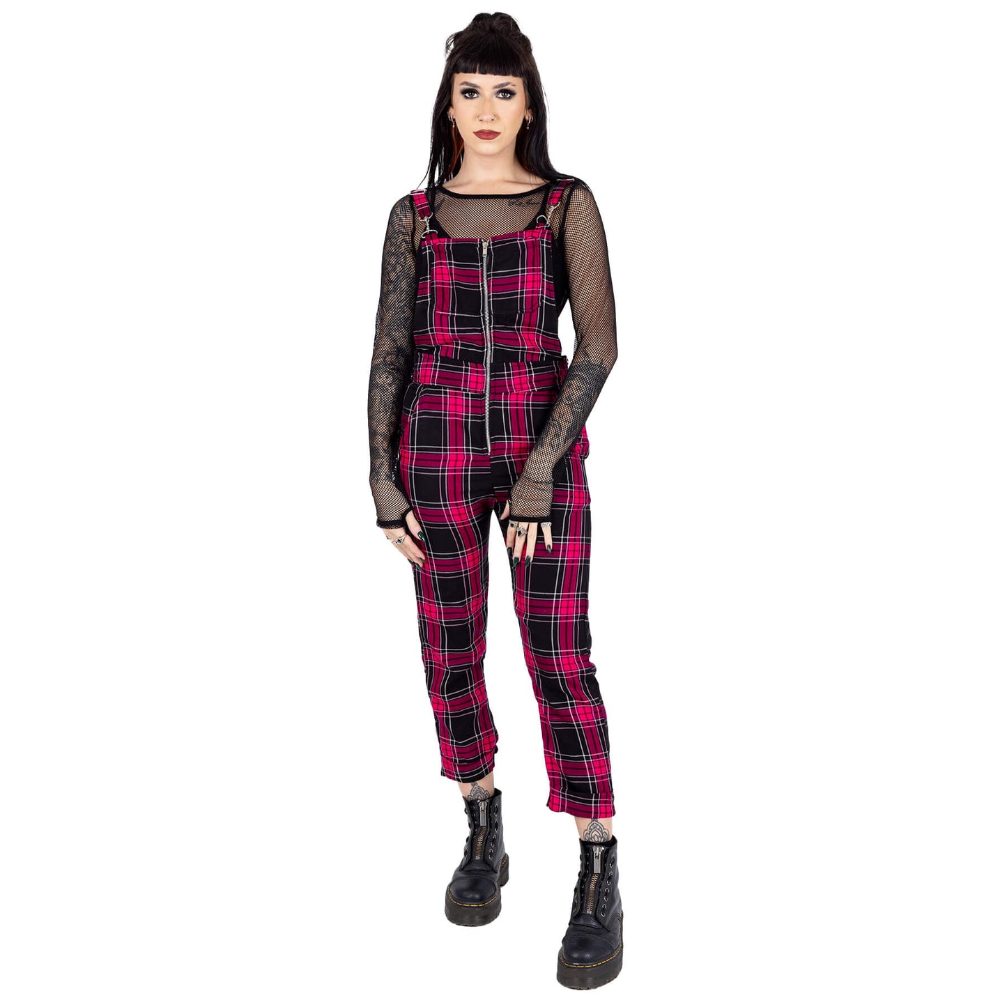 Chemical Black Asha Dungarees - Black and Pink - Kate's Clothing