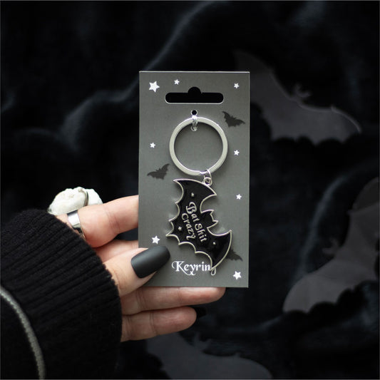 Gothic Gifts Bat Sh*t Crazy Keyring - Kate's Clothing