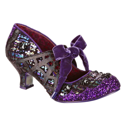 Irregular Choice Black Widow Shoes - Purple - Kate's Clothing