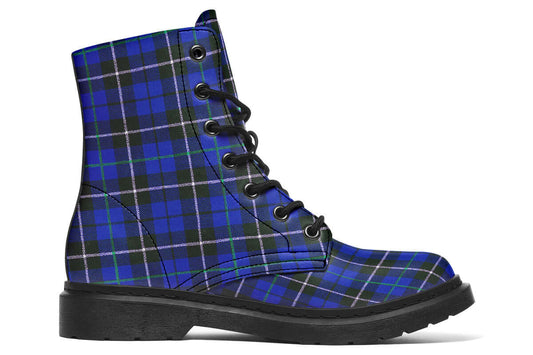 Blue Tartan Punk Boots | ANTIBrand Combat Style