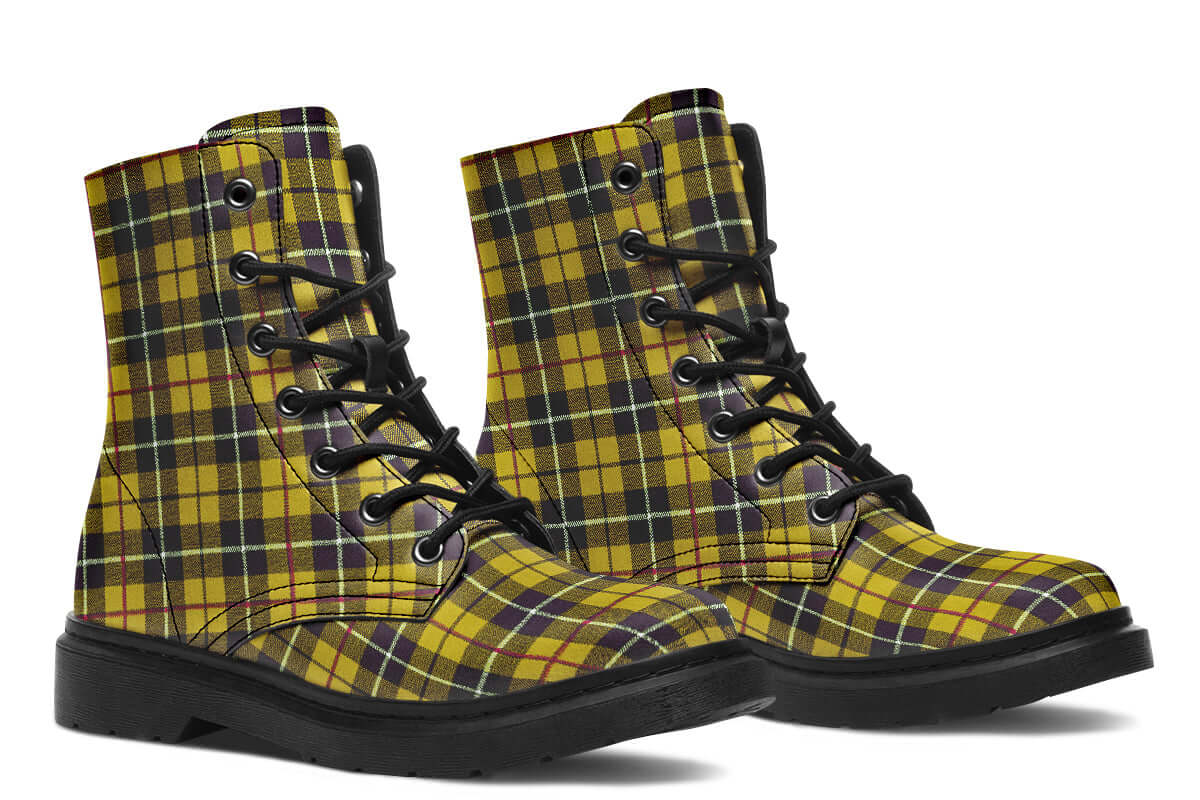 Yellow Tartan Vegan Boots – ANTIBrand