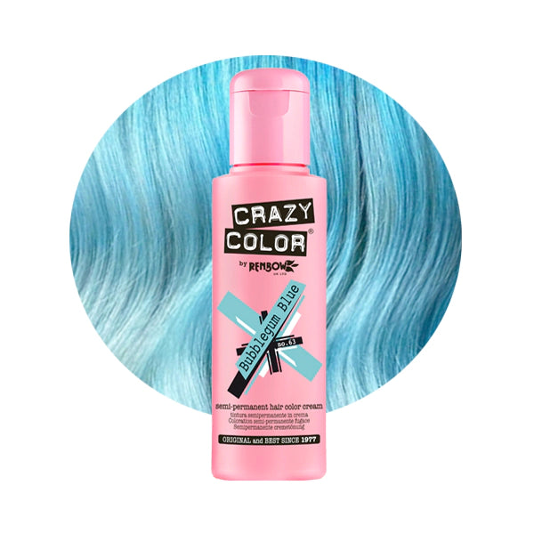 Crazy Colour Semi Permanent Hair Dye - Bubblegum Blue - Kate's Clothing