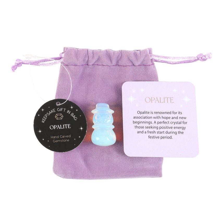 Gothic Gifts Opalite Crystal Snowman in a Bag