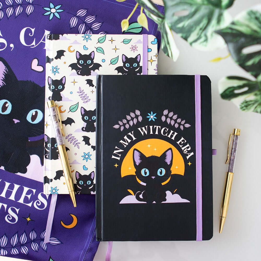 Gothic Gifts Cute and Creepy Print A5 Notebook with Amethyst Pen