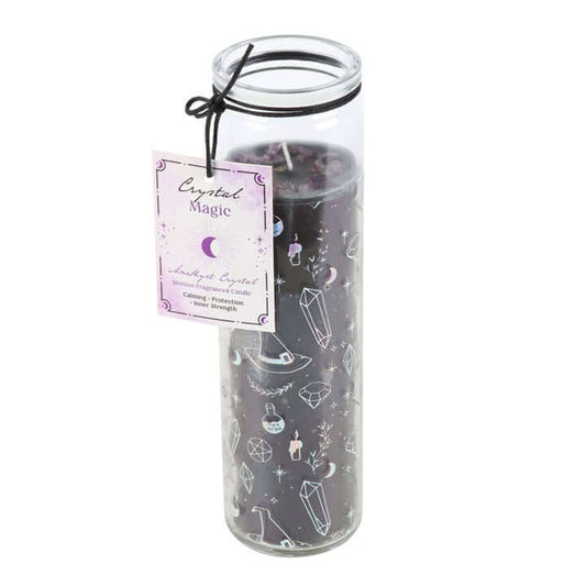 Crystal Witch Jasmine Tube Candle with Amethyst Chips - Kate's Clothing