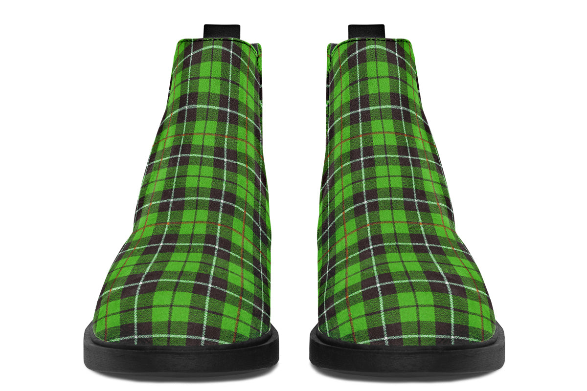 ANTIBrand – Green Tartan Chelsea Boots