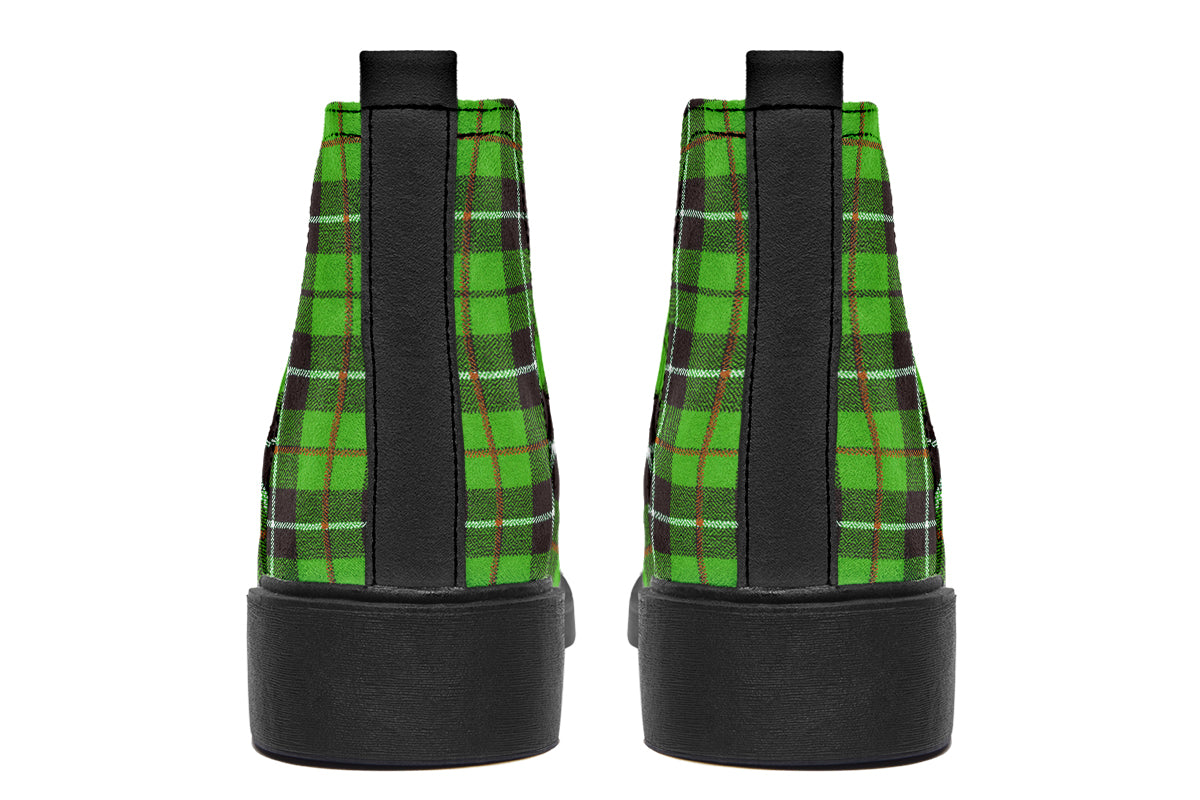 ANTIBrand – Green Tartan Chelsea Boots