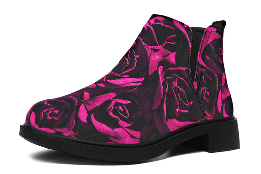 ANTIBrand – Magenta Roses Chelsea Boots