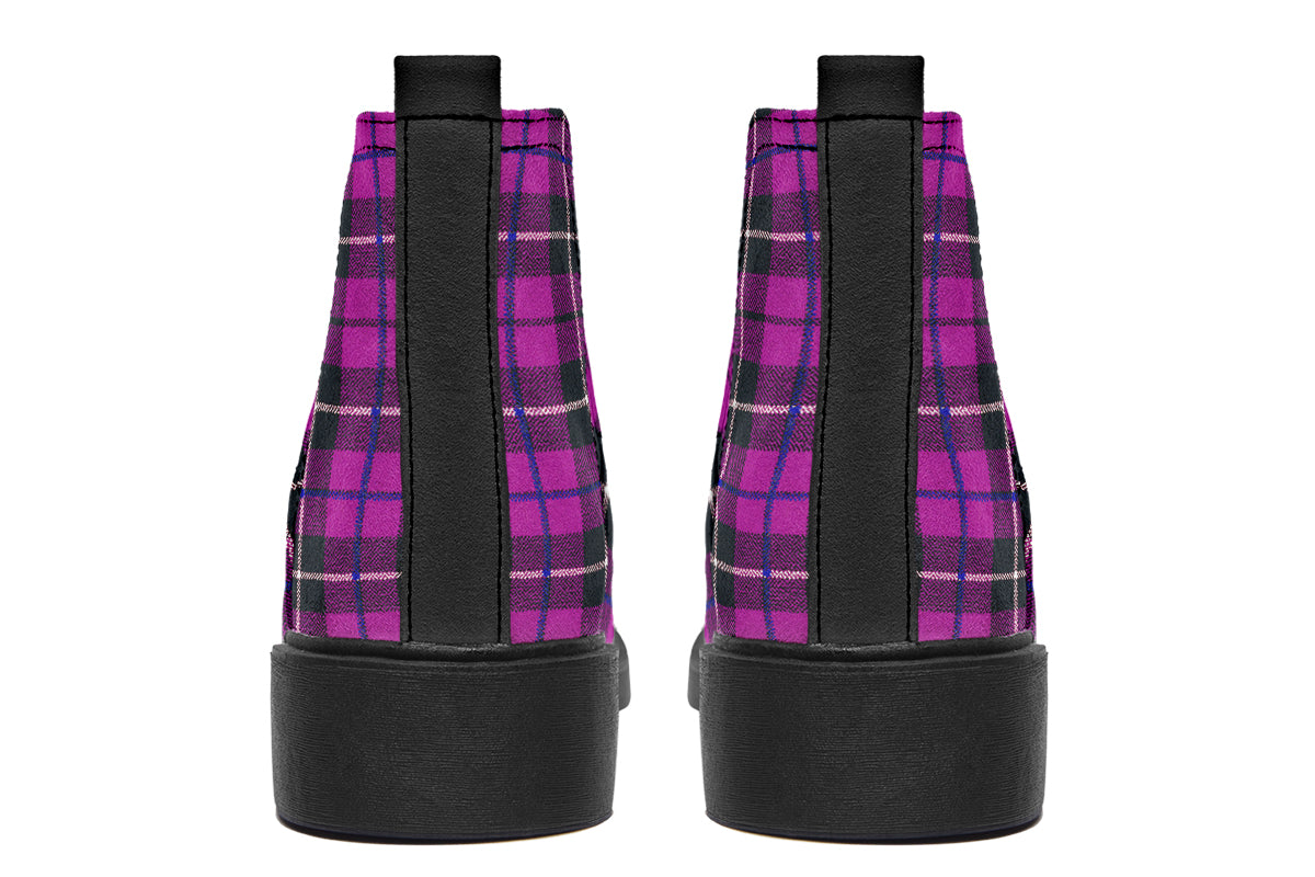 ANTIBrand – Pink Tartan Chelsea Boots