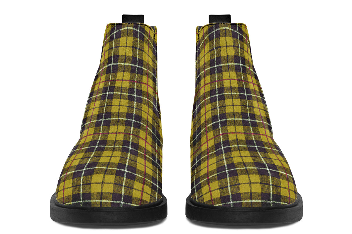 ANTIBrand – Yellow Tartan Chelsea Boots