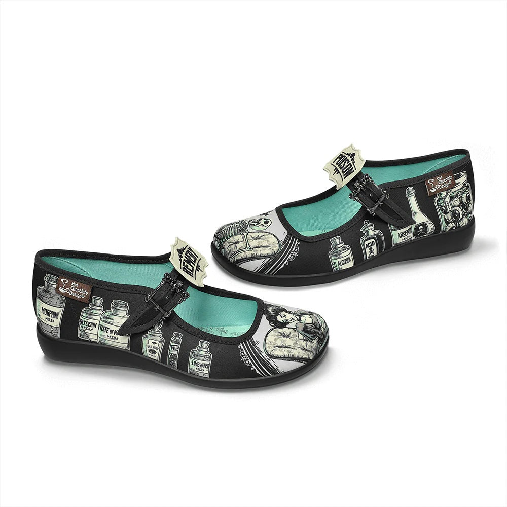 Chocolaticas® Drug Store Women's Mary Jane Flat Shoes side view - Kate's Clothing