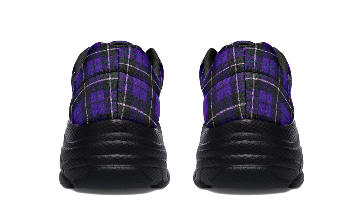 ANTIBrand Chunky Trainers – Violet Tartan Plaid