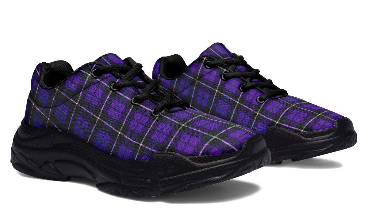 ANTIBrand Chunky Trainers – Violet Tartan Plaid