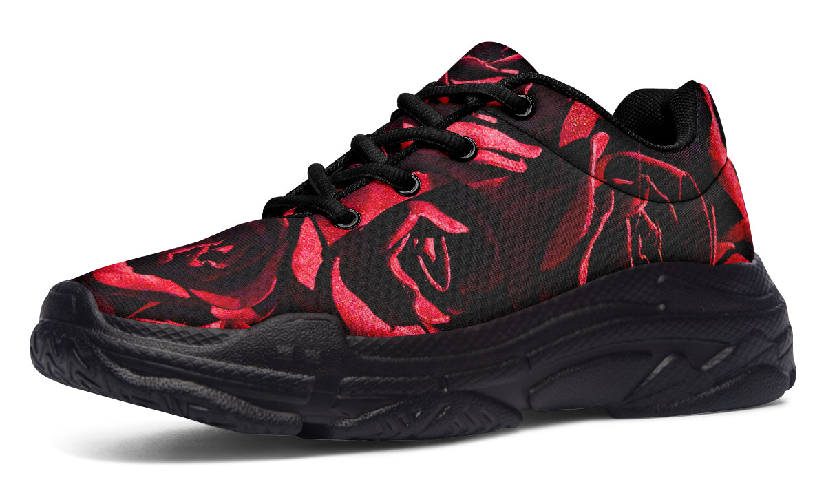 ANTIBrand Red Roses Chunky Trainers – Black Sole