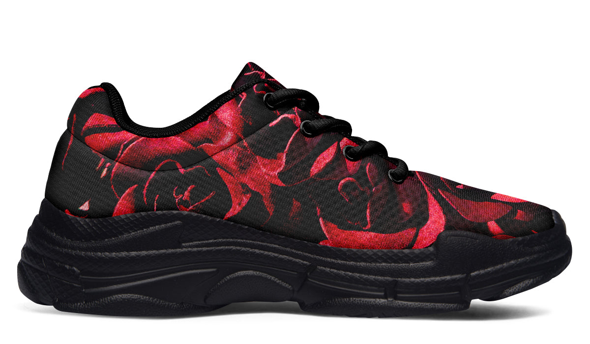 ANTIBrand Red Roses Chunky Trainers – Black Sole