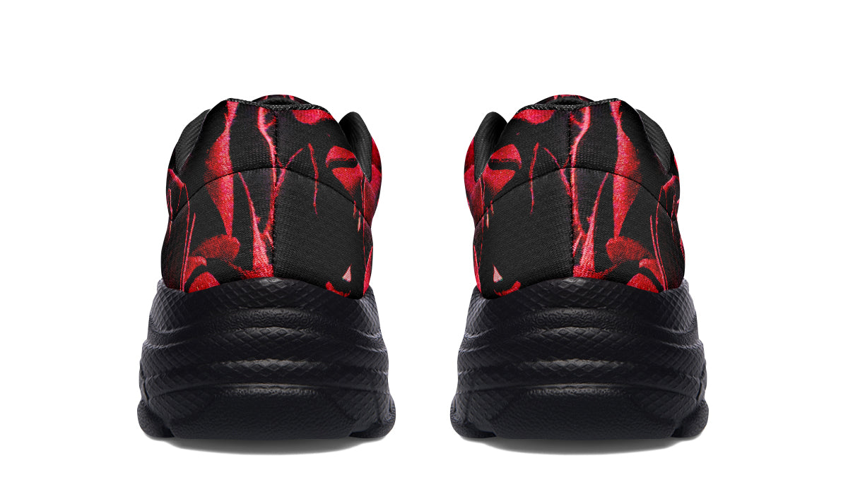 ANTIBrand Red Roses Chunky Trainers – Black Sole