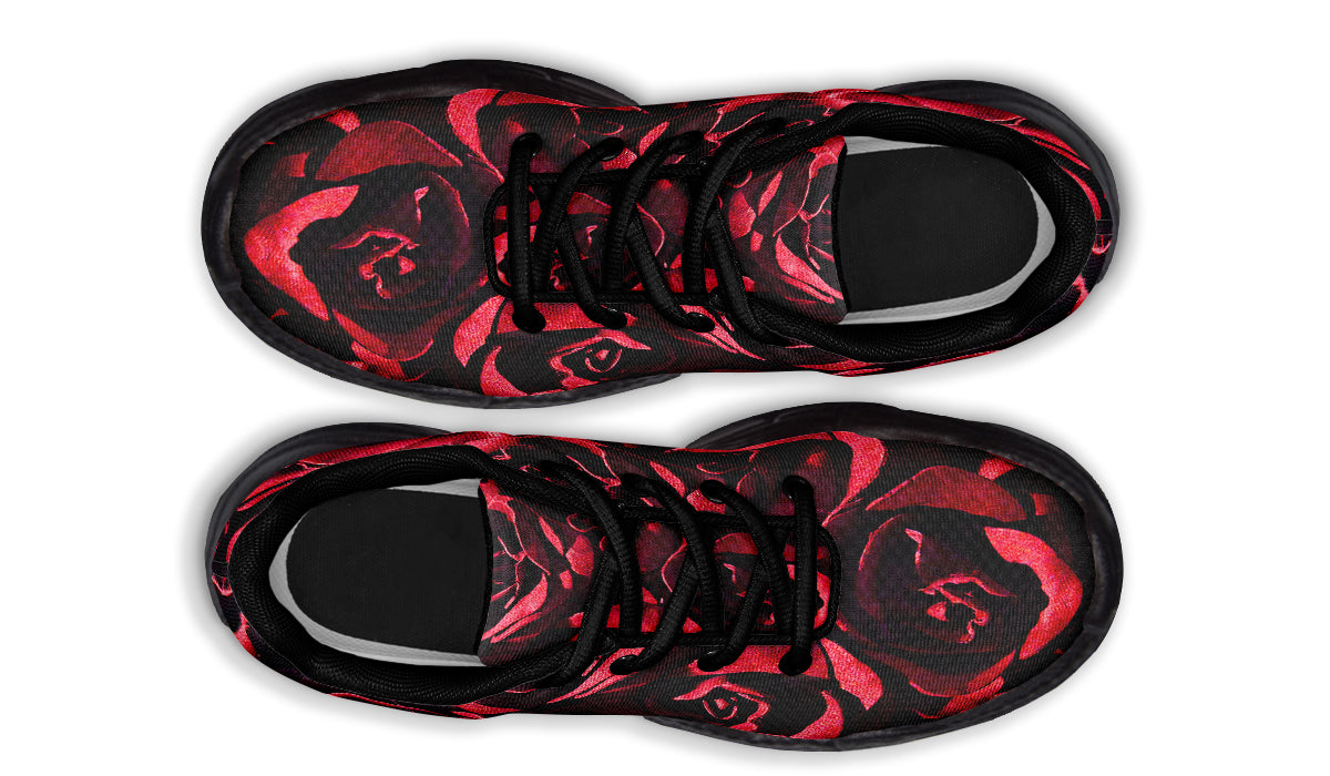 ANTIBrand Red Roses Chunky Trainers – Black Sole