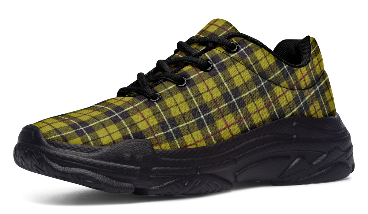 ANTIBrand Yellow Tartan Chunky Trainers – Black Sole