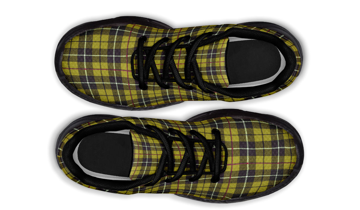 ANTIBrand Yellow Tartan Chunky Trainers – Black Sole