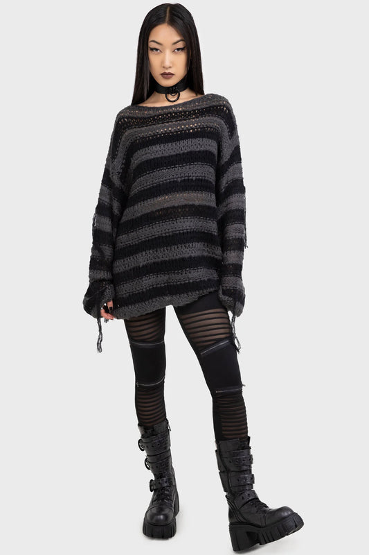 Killstar Clara’s Trap High Waisted Mesh Panel Leggings - Size UK 16 Left Only!