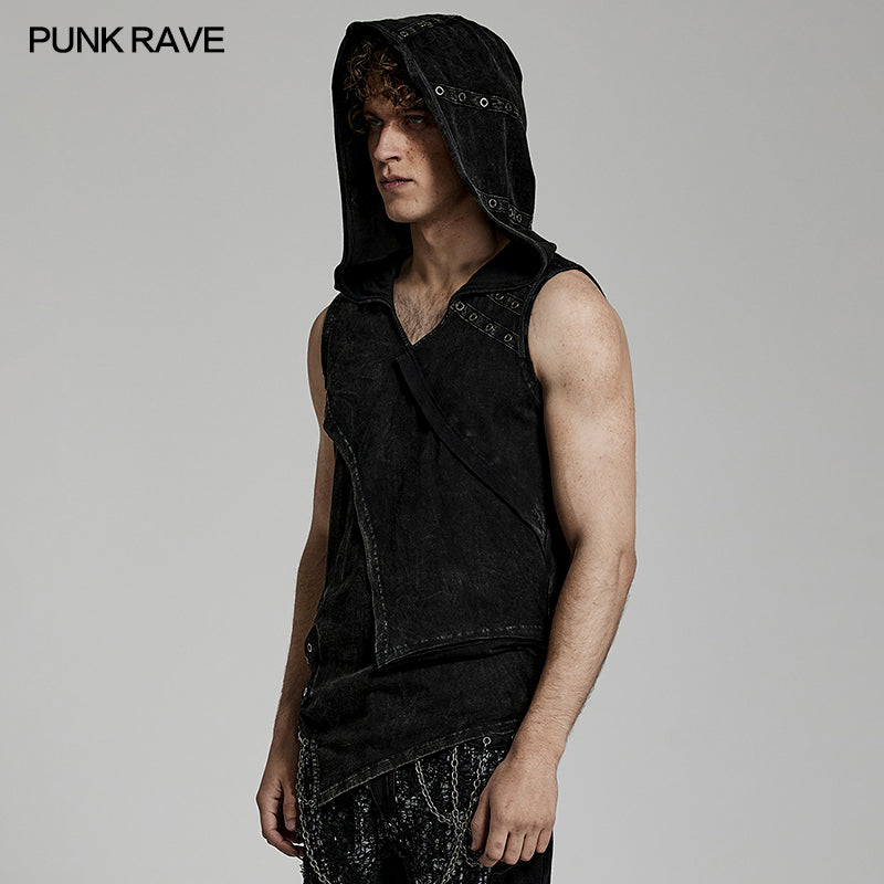 Punk Rave Elio Hooded Vest - Kate's Clothing