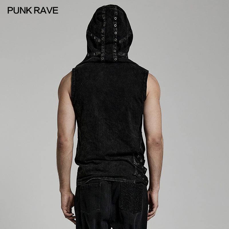 Punk Rave Elio Hooded Vest - Kate's Clothing