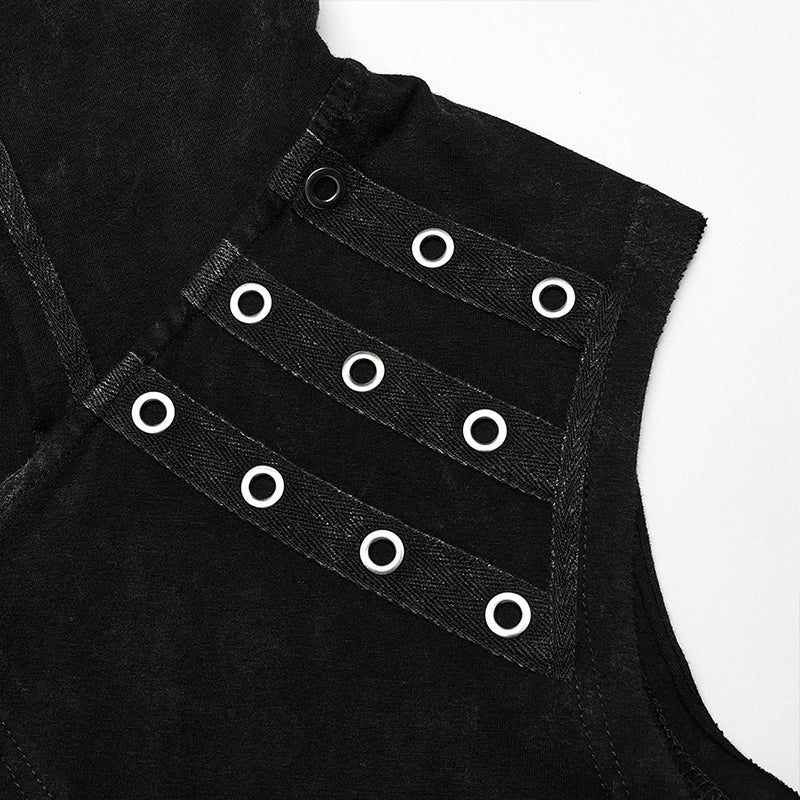 Punk Rave Elio Hooded Vest - Kate's Clothing
