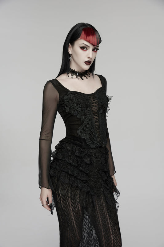 Punk Rave Selene Embroidery Blouse, view 2