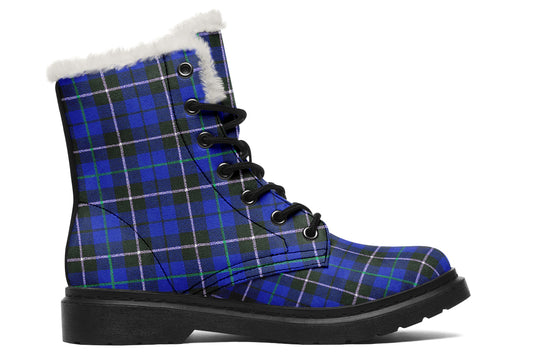 ANTIBrand – Blue Tartan Fleece Lined Boots