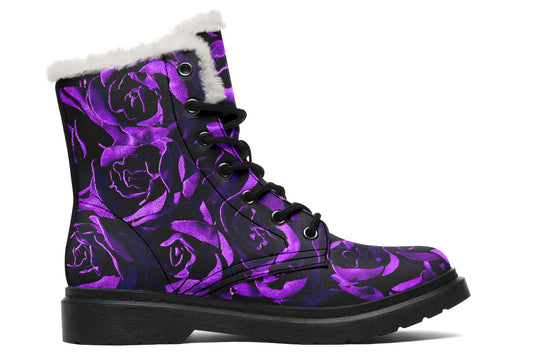 ANTIBrand – Purple Roses Fleece Lined Boots
