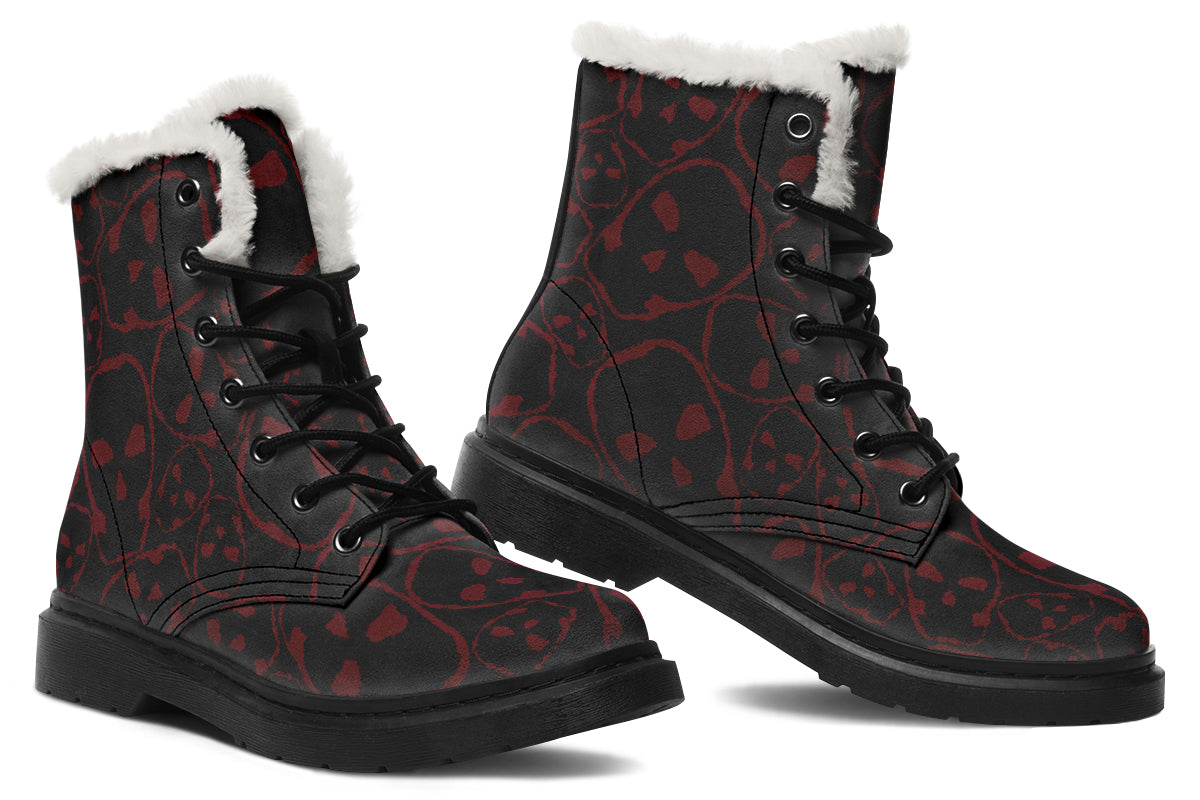 ANTIBrand – Tumbling Blood Skulls Fleece Lined Boots