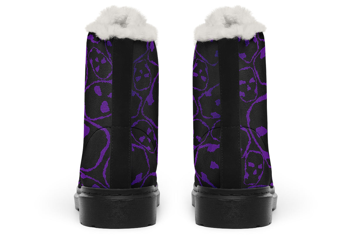 ANTIBrand– Tumbling Purple Skulls Fleece Lined Boots