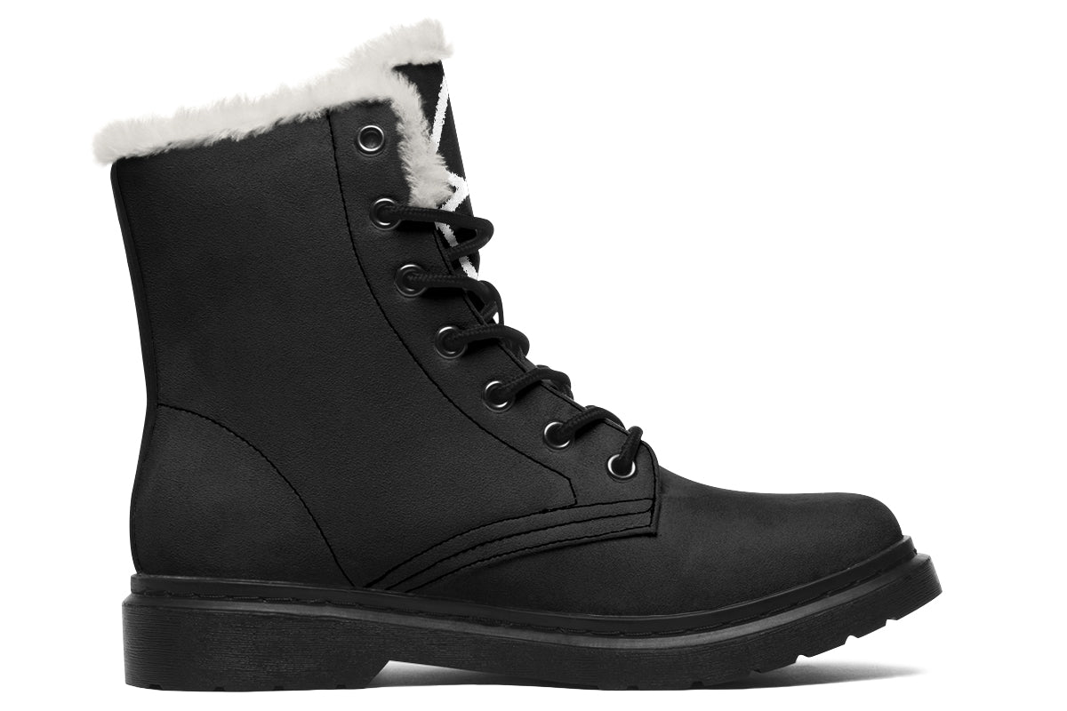 ANTIBrand Unicursal Hexagram Protection Fleece Lined Boots – Black