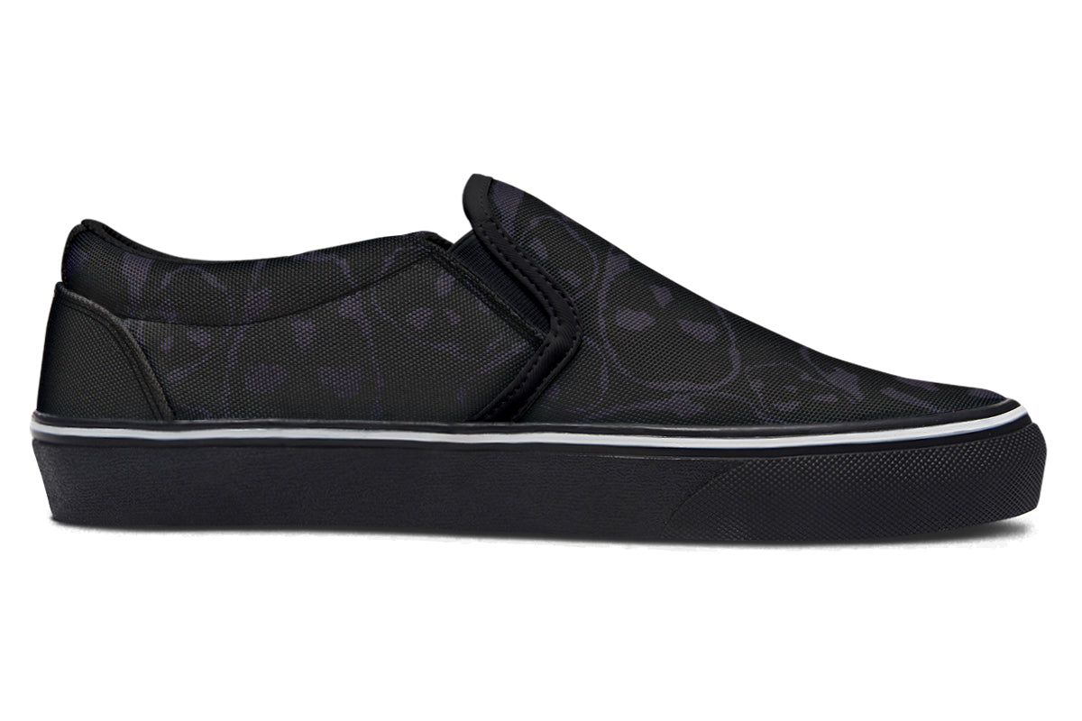 Black and grey skull print gothic trainers
