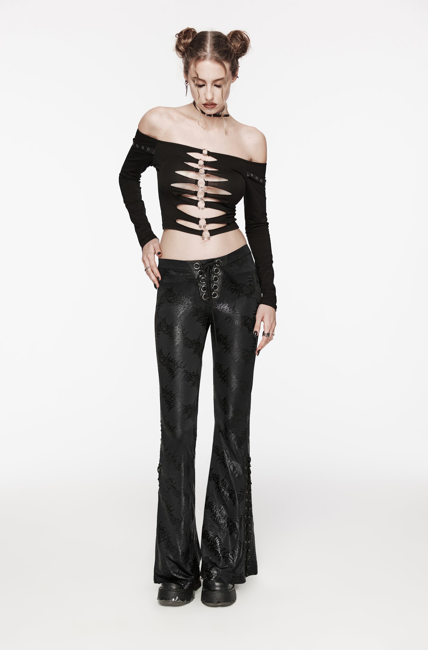 Punk Rave Gianna Trousers - Black - Kate's Clothing