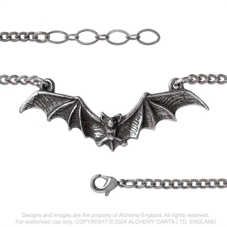 Alchemy Gothic Bat Pewter Bracelet - Kate's Clothing