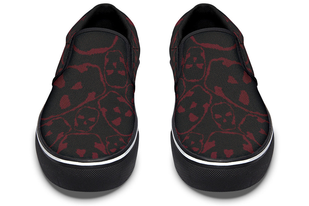 ANTIBrand Gothic Attitude The Tumbling Purple Skulls Slip-On Shoes