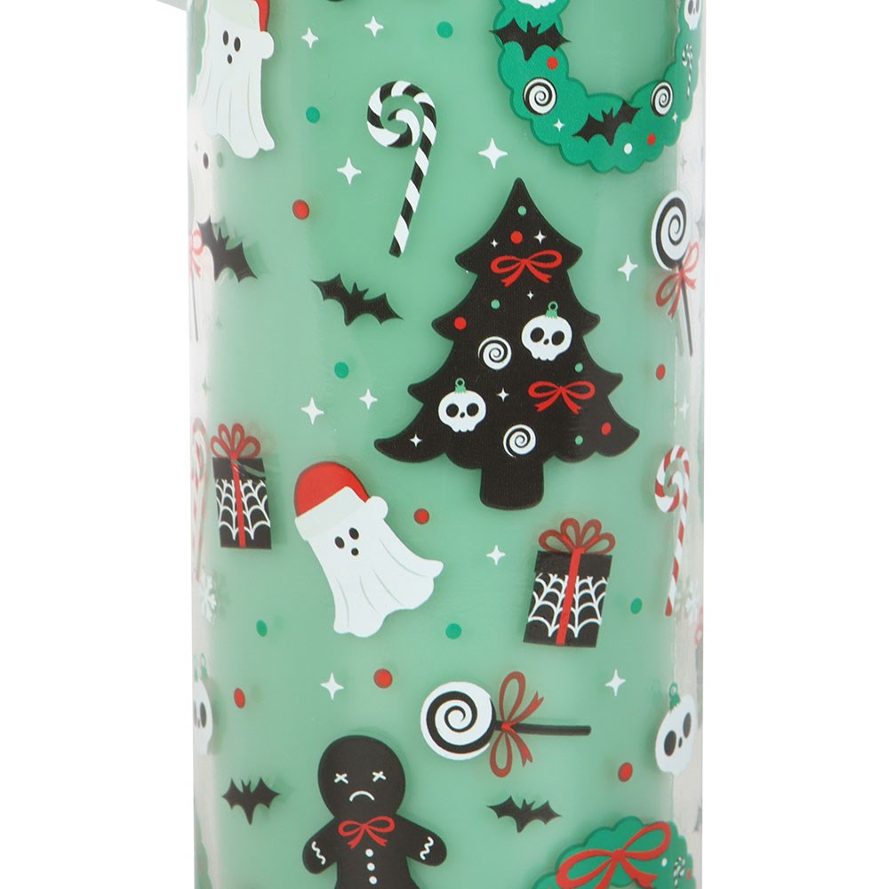 Gothic Gifts Cursed Candy Cane Tube Candle for Merry Creepmas