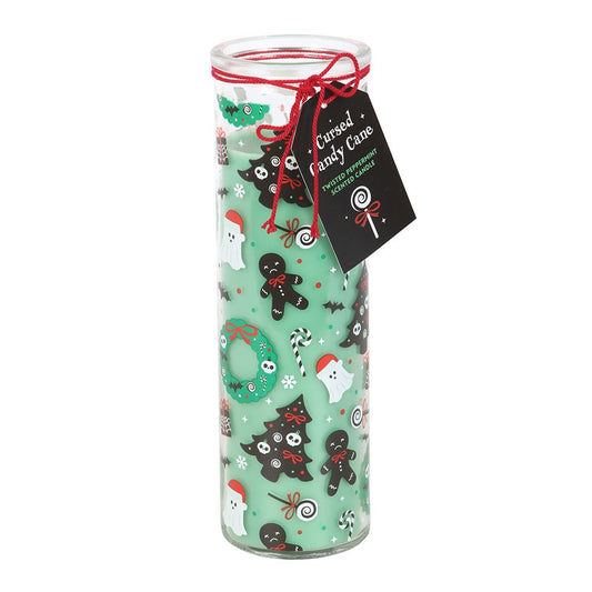 Gothic Gifts Cursed Candy Cane Tube Candle for Merry Creepmas