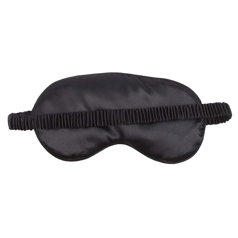 Gothic Gifts Dead Tired Satin Sleep Mask view of the back on a white background - Kate's Clothing