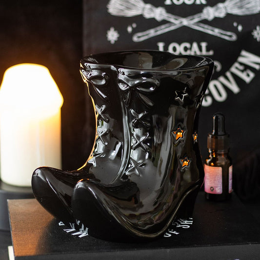 Gothic Gifts Witch Boots Oil Burner