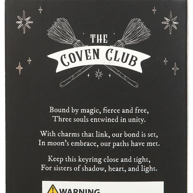 Gothic Gifts Three Coven Sisters Witch Hat Keyrings in One Set