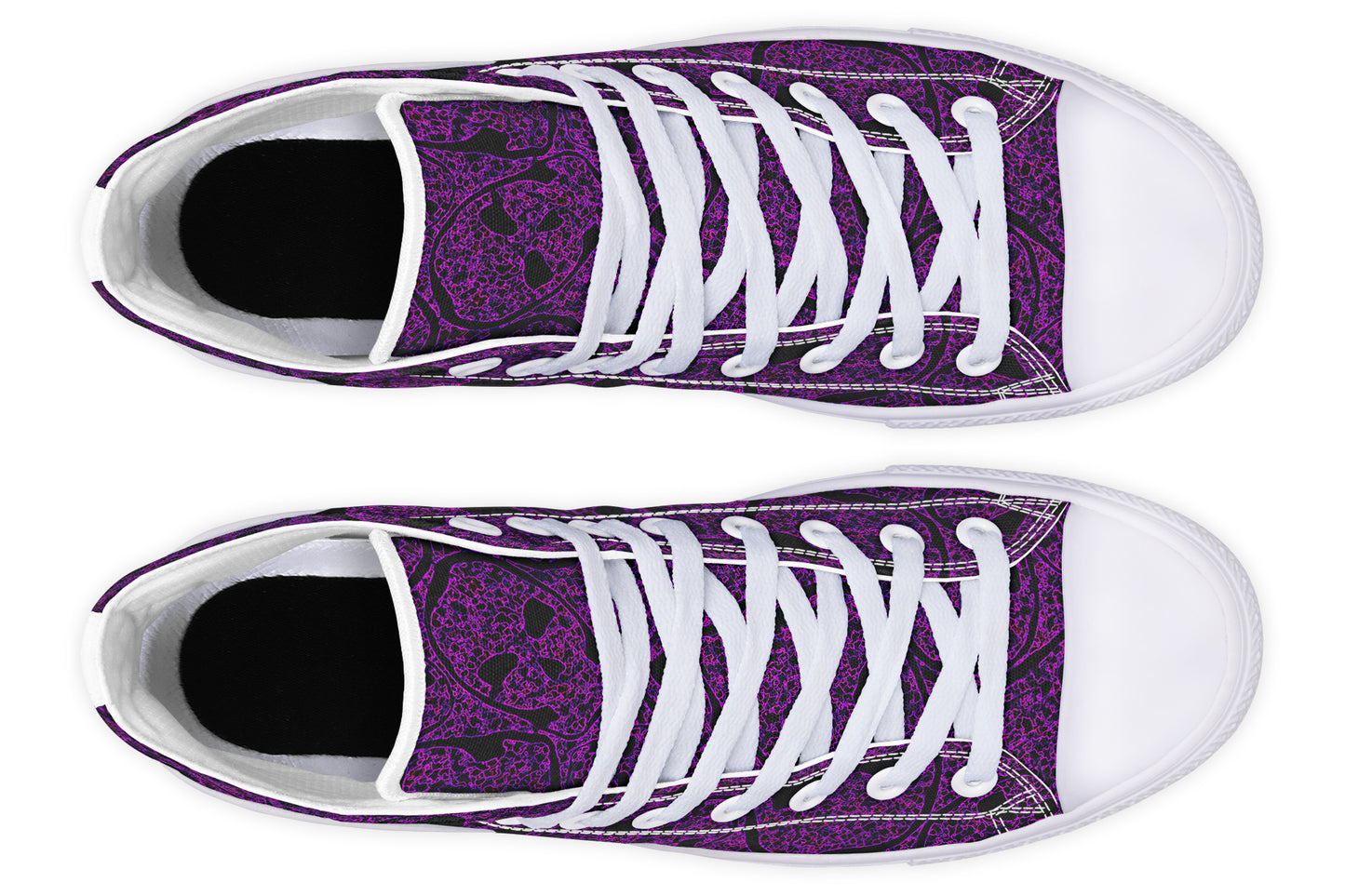ANTIBrand – Digital Immortality High Tops – Purple Skull Pattern
