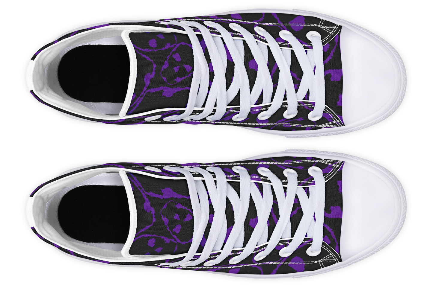 ANTIBrand – The Tumbling Purple Skulls High Tops – Black