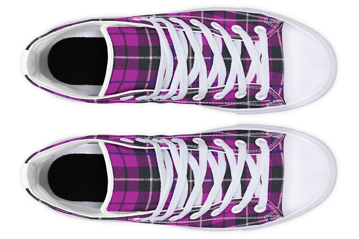 Pink Tartan Canvas High Top Trainers | ANTIBrand